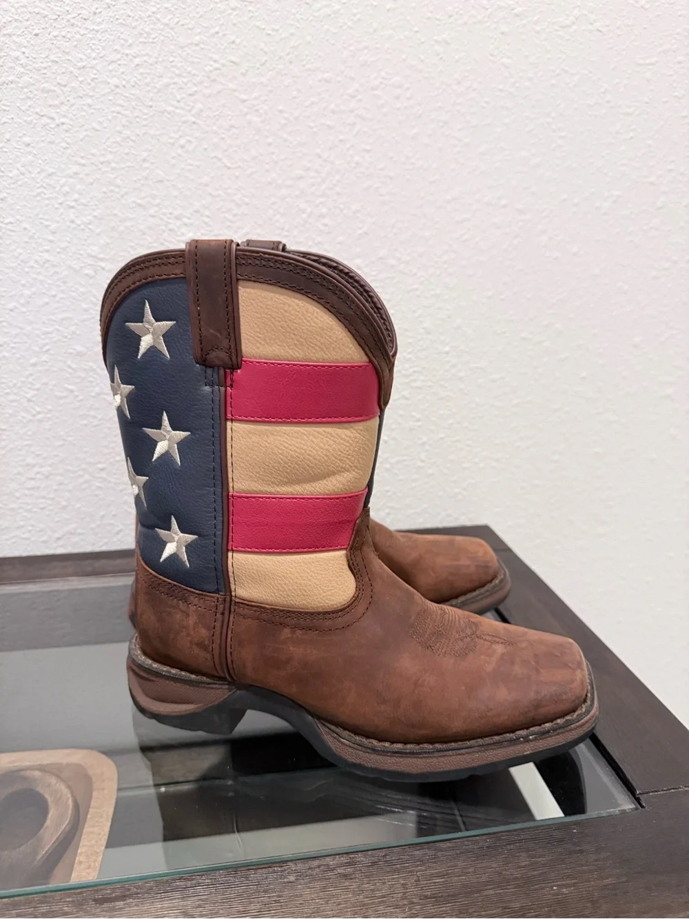 Durango Kids Brown Western Boots with Flag Shaft